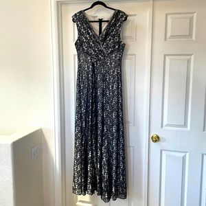Lace and silver - Full-length fully lined formal dress